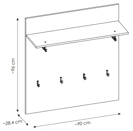 Paneel - B ca. 90 cm, Kaschmir
