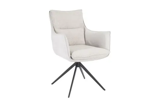 Armlehnstuhl MANDY - drehbar, Stoff, Silbergrau