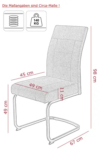 Freischwinger - Webstoff, Anthrazit