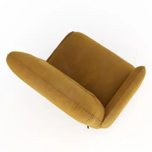 Loungesessel Lovere - Leder, Curry, Armlehne links