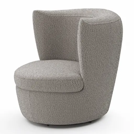 Sessel Cativa -  drehbar, Stoff, Graubeige