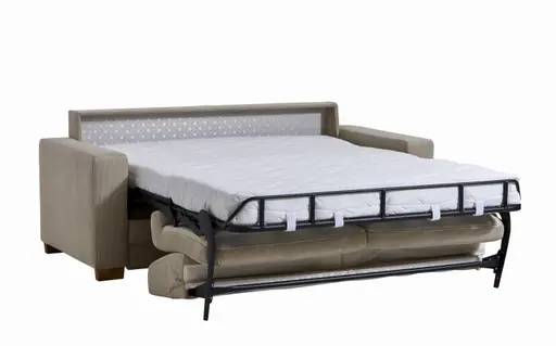 Sofa Lakeville - 2-Sitzer inkl. Schlaffunktion, Gestell Schwarz, Stoff, Beige