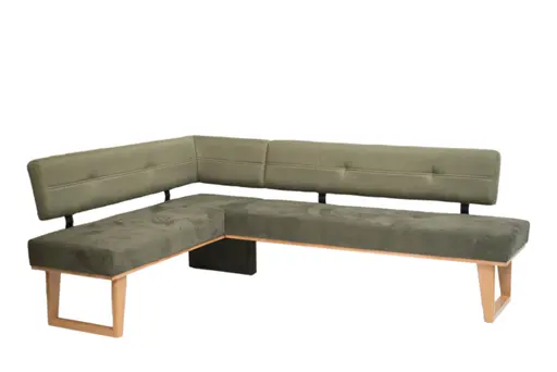 Eckbank - LB ca. 167x224 cm, Stoff, Schlammgrün