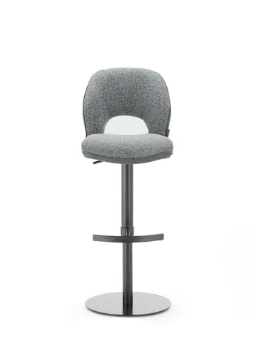 Barhocker MAILE - drehbar, höhenverstellbar, Stoff, Grau, Anthrazit