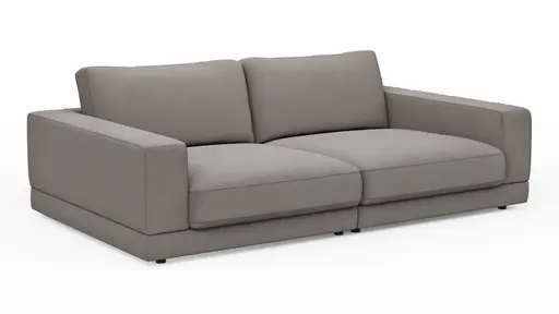 Megasofa Juni Lounge - B ca. 292 cm, Leder, Silbergrau