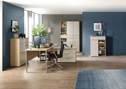 Büroregal - B ca. 40 cm, Riva Eiche Nachbildung, Kaschmir