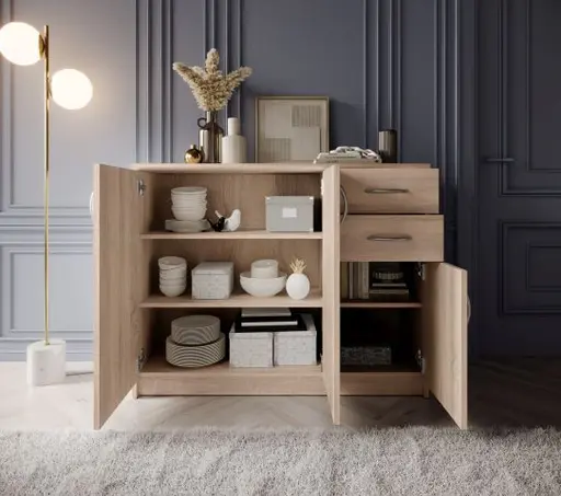 Kommode - B ca. 109 cm, Sonoma Eiche Nachbildung