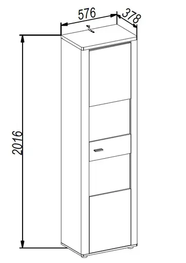 Vitrine - mit Beleuchtung, B ca. 58 cm, Eiche Nachbildung, Eiche dunkel Nachbildung