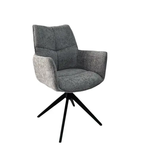 Armlehnstuhl MILENA - drehbar, Stoff, Silberfarben