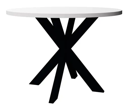 Esstisch - Ø/H ca. 110x75 cm, Weiß, Schwarz