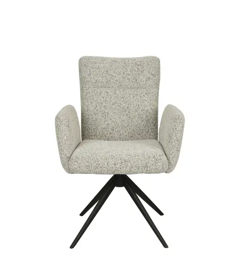 Armlehnstuhl MYLENE - drehbar, Stoff, Schwarz-Weiß