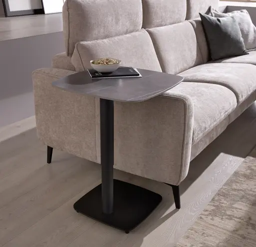 Couchtisch Camas - LBH ca. 75x75x42 cm, Keramik, Dunkelgrau