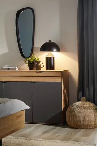 Kommode Scottsdale - Korpus Wildeiche, Front Lack Anthrazit