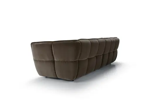 Ecksofa Hedda - Longchair links, 1-Sitzer, Velour, Rauchbraun