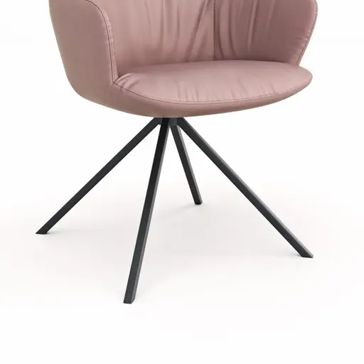 Armlehnstuhl Pegara - Leder, Mauve