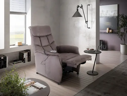 TV-Sessel MARLO - Relaxfunktion, Stoff, Braun