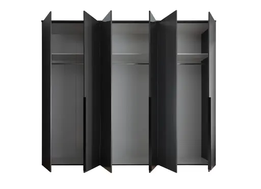 Drehtürenschrank- B ca. 270 cm, Graphit, Spiegel