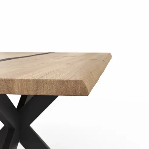 Esstisch Kima - LB ca. 200x100 cm, Wildeiche massiv mit Epoxid-Harz