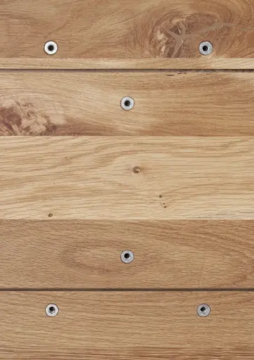 Esstisch - LB ca. 160x90 cm, Wildeiche massiv geölt, Baumkante, Schwarz