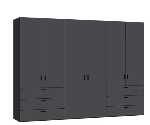 Drehtürenschrank JOIN IT- B ca. 303 cm, Schwarz, Anthrazit