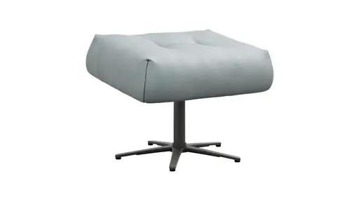 Hocker Terni - Sternfuss, Leder, Hellblau