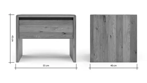 Nachttisch Baltimore - Wildeiche massiv