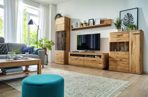 Wohnwand Paso - Holzfarben Bianco