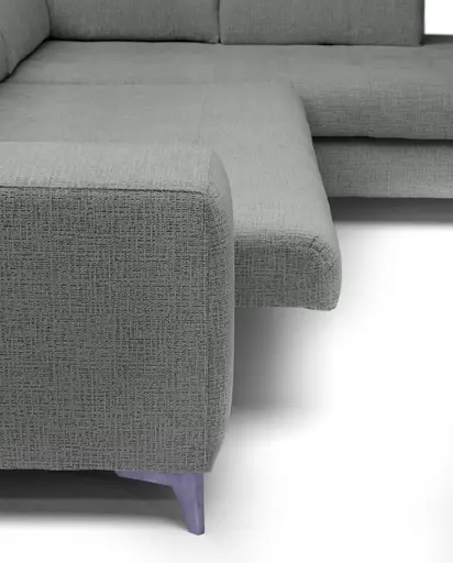 Ecksofa -2-Sitzer mit Ecke rechts, Kopfteil verstellbar, Sitztiefe verstellbar motorisch, Stoff, Anthrazit