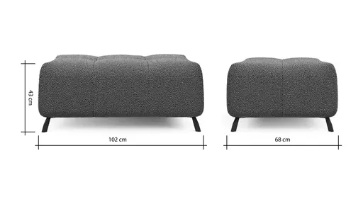 Hocker Comodo - Stoff, Pfirsich