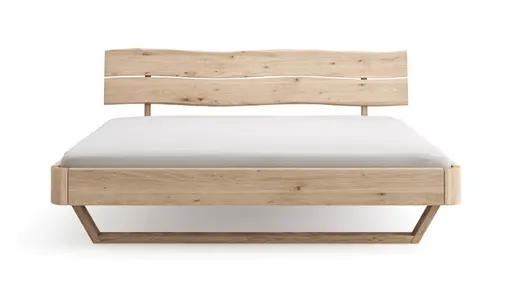 Bettgestell 1660 - Liegefläche ca. 200x200 cm, Wildeiche bianco, sandgestrahlt
