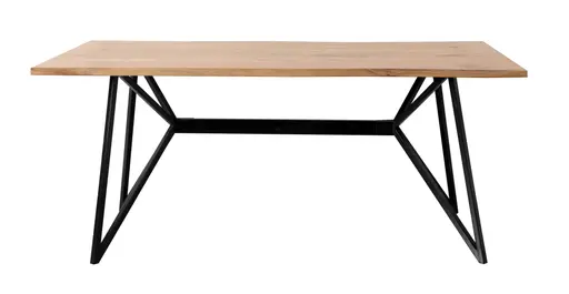 Esstisch - LB ca. 175x90 cm, Akazie massiv, Baumkante, Schwarz