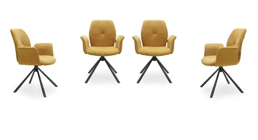 Armlehnstuhl MANOA - drehbar, Stoff, Senfgelb