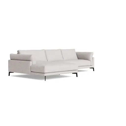 Ecksofa Cuneo Select - Longchair links mit 2,5-Sitzer, Stoff, Graubeige