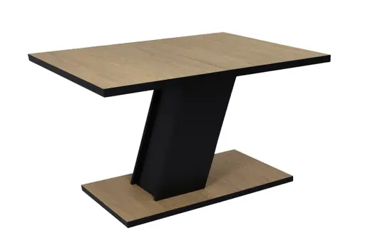 Esstisch - ausziehbar, LB ca. 120x80 cm, Cremona Eiche Nachbildung, Schwarz