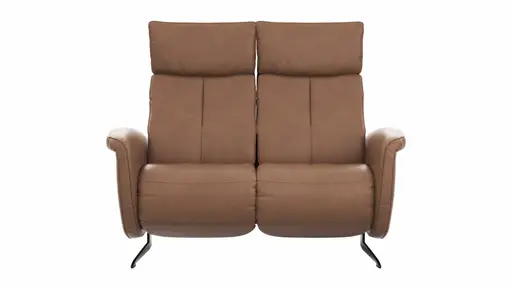 Sofa Sitz.Konzept Sofa - 2-Sitzer inkl. Kopfteilverstellung, Leder, Cognac