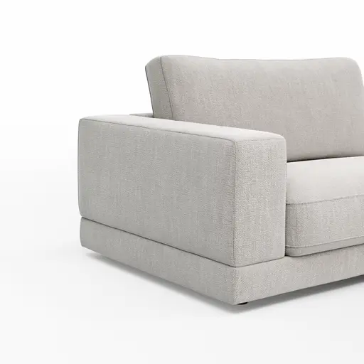 Ecksofa Juni - Ecke links mit 3-Sitzer, Stoff, Hellgrau