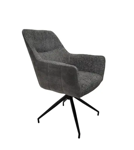 Armlehnstuhl MARYBEL - drehbar, Stoff, Grau