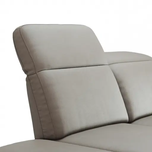 Sofa Sophie - 2,5-Sitzer inkl. Kopfstütze/Armlehne verstellbar, Leder, Lava