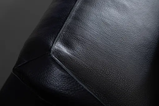 Sofa Aprino 1 - 4-Sitzer XXL, Leder, Schwarz, Armlehne Block