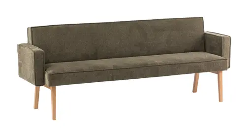 Polsterbank - Breite ca. 220 cm, Stoff, Olivgrün