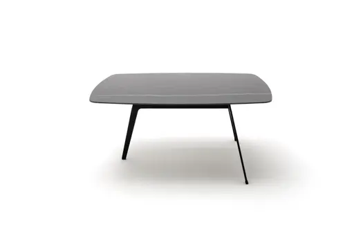 Couchtisch Susa - LBH ca. 90x70x40 cm, Keramik, Schwarz, Marmoroptik
