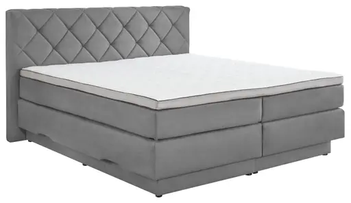 Boxspringbett- Liegefläche ca. 180x200 cm, Stoff, Grau