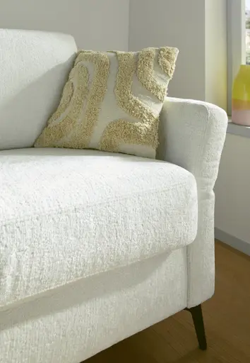 Schlafsofa Laredo - 2,5-Sitzer inkl. Schlaffunktion und Armlehne klappbar, Stoff, Offwhite