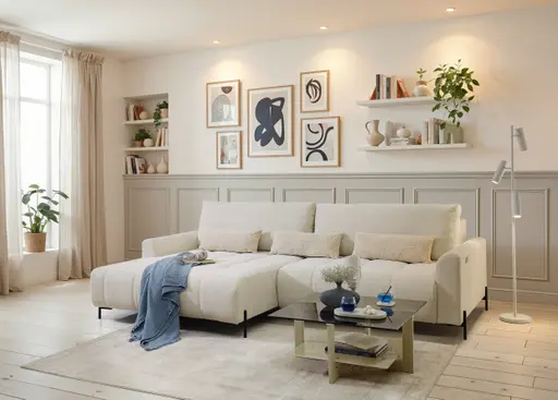 Couchtisch - LB ca. 75x75 cm, Bronze, Cremeweiß