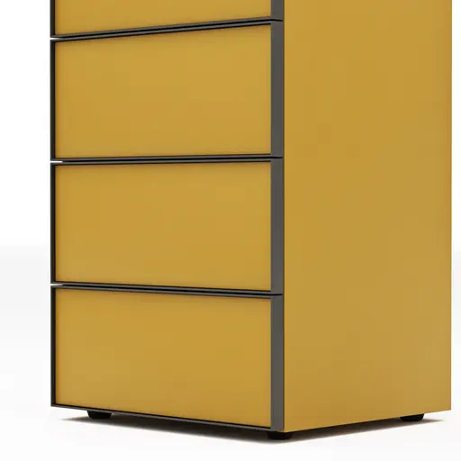 Kommode Loretto - BHT ca. 60x115x53 cm, Lack matt, Safrangelb