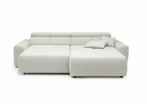 Ecksofa JYTTE - Sofa 2-sitzig mit Longchair rechts, Stoff, Beige