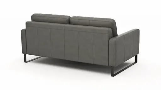 Sofa Enna - 3-Sitzer, Leder, Grau