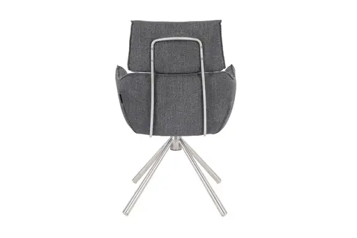 Armlehnstuhl MASHA - drehbar, Stoff, Grau