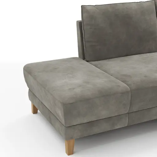 Sofa Stamford - Ecksofa 2-sitzig und Abschlusshocker links mit 3,5-Sitzer, Bogen rechts, Stoff, Anthrazit