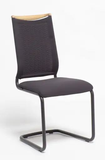 Freischwinger - Stoff, schwarz